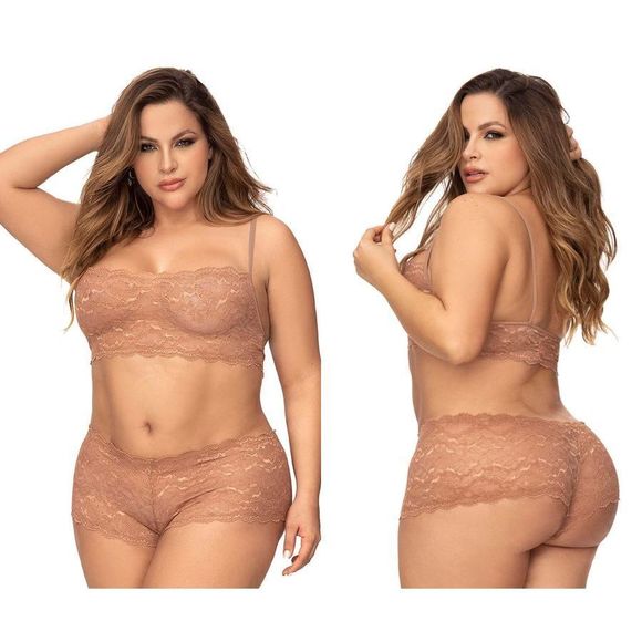Mapale 206X Panty and Top Lace Set Color Taupe - Picture 8 of 13